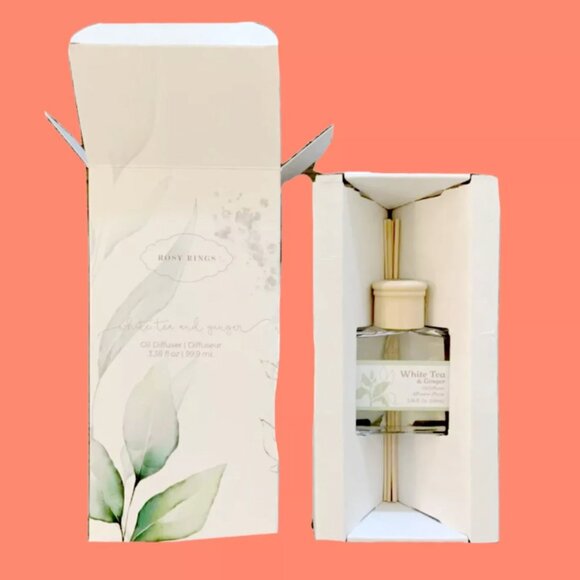 ❣️2/$36 NIB Anthropologie Rosy Rings White Tea & Ginger Reed Diffuser - Picture 3 of 5